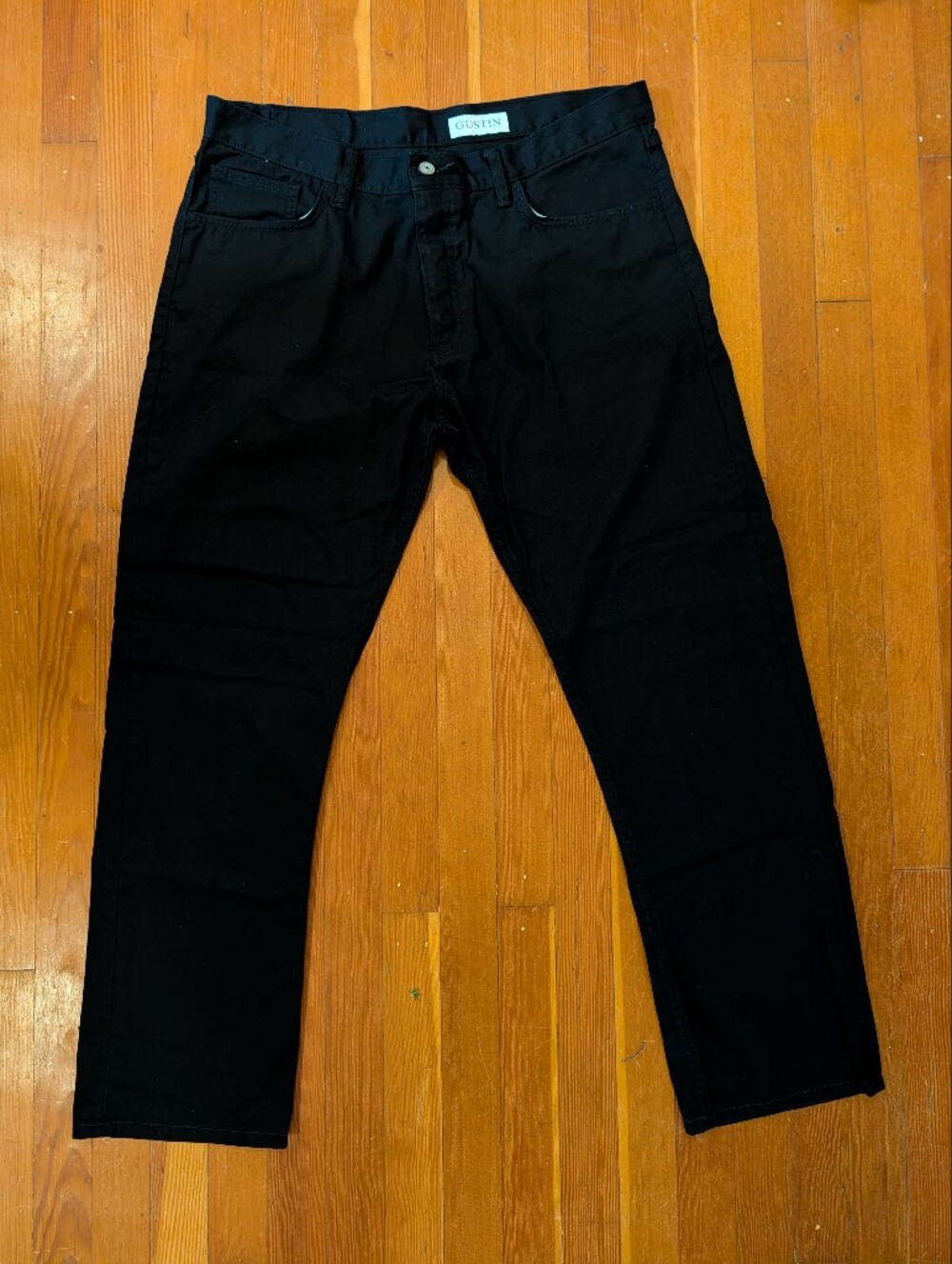 Gustin Black Twill 5-Pocket Pants Size 40 Straight USA